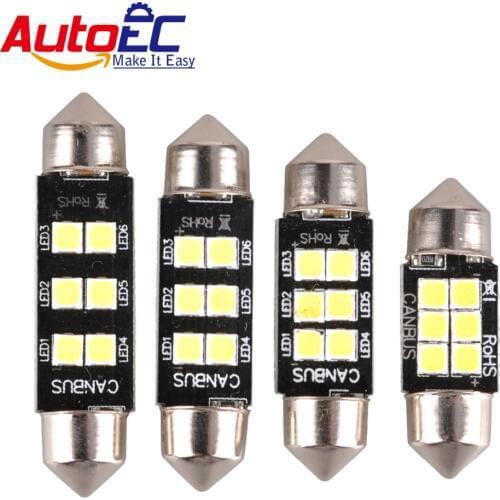 AutoEC 4pcs Festoon led 3w c5w canbus error 31mm 36mm 39mm 41mm dome panel light 12v 24v pure white #LK137