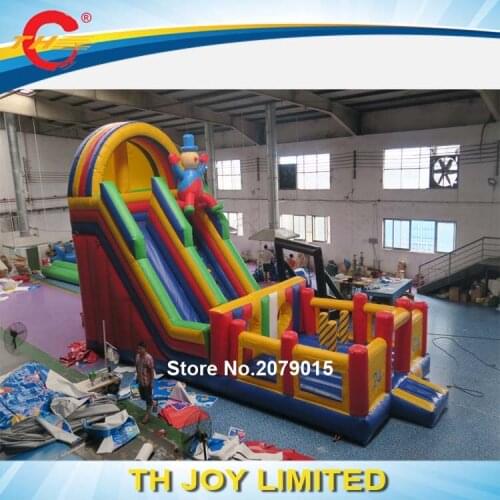 Free ship to sea port! 11x4m giant inflatable slide playground,EN14960 commercial slide with obstacle course for kids