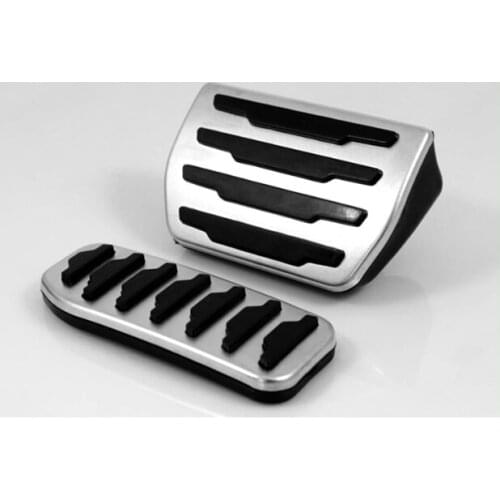 No Drilling ! 2pcs Fuel Gas Brake Foot Pedal Pad Plate Kit Set AT For LR Range Rover Evoque 2011-2016 & 2017 Convertible