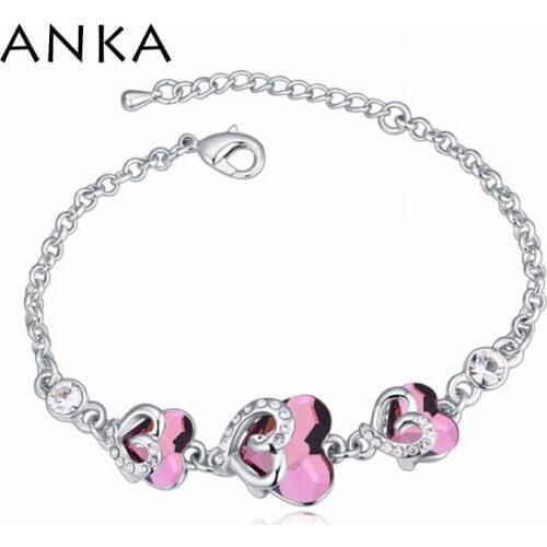 ANKA 2020 new design heart shape bracelet crystal charm fashion jewelry necklace for women Crystals from Austrian #113138
