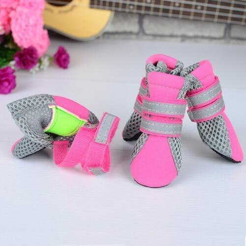 4 pcs/set New breathable dog pet shoes Mesh Pet Shoes Soft Non-slip dog cat shoes Puppy casual walking shoes XS S M L XL suppy