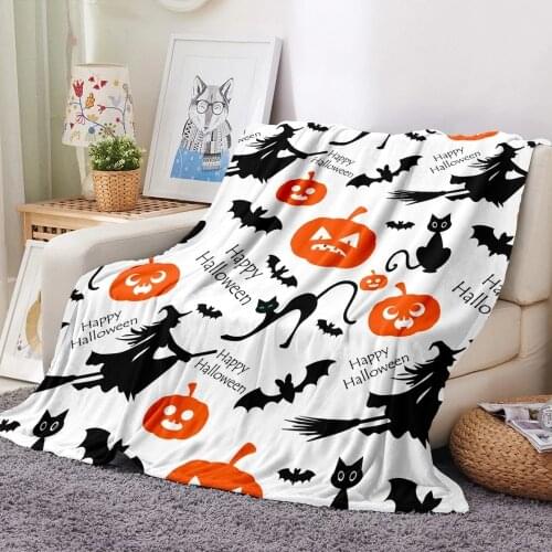Happy Halloween Flannel Blanket Cartoon For Gift soft Blanket For Bedroom Throw Blanket Nap Office Colorful Blanket DropShipping