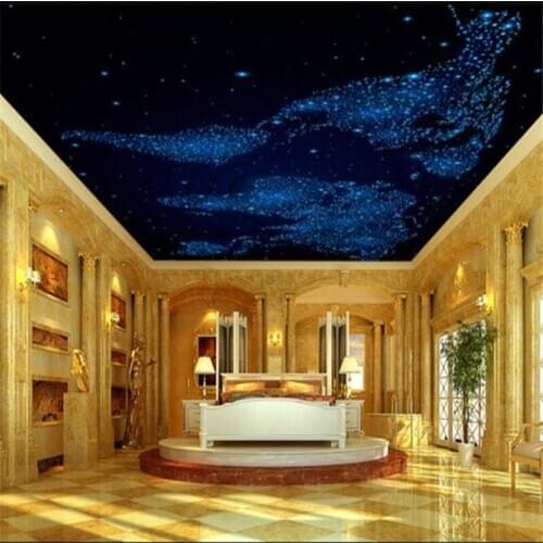 Wellyu Custom Wallpaper 3d Photo Mural обои Blue Dream Starry Living Room Ceiling Bedroom Ceiling Fresco HD Photo 3d wallpaper