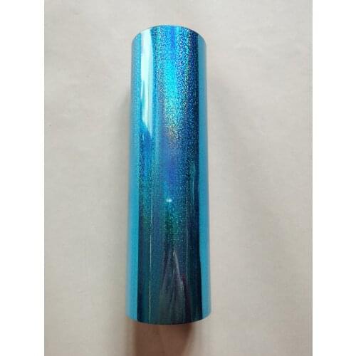 Holographic foil hot stamping foil light blue color mess dots pattern hot press on paper or plastic heat transfer film
