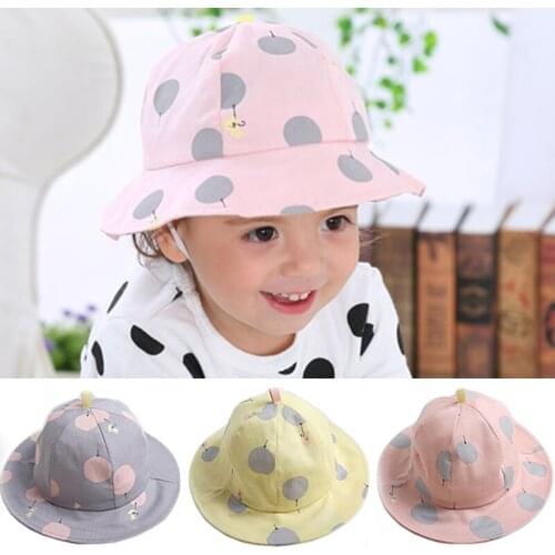 Cotton Baby Bucket Hat Wide Brim Cute Kids Summer Sun Visor Caps For Baby Girl Boy Infant Outdoor Beach Hats bonnet enfant
