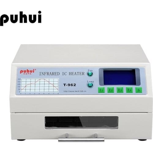 PUHUI T-962 Reflow Oven Infrared IC Heater Soldering Machine 800W 180x235 MM T962 For BGA SMD SMT