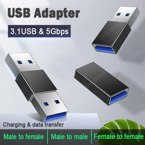 USB 3.0 Male to Female Adapter Female to Male Type A 5gbps Cable Coupler Connecting Two USB Male Ends Cord Extension Connector