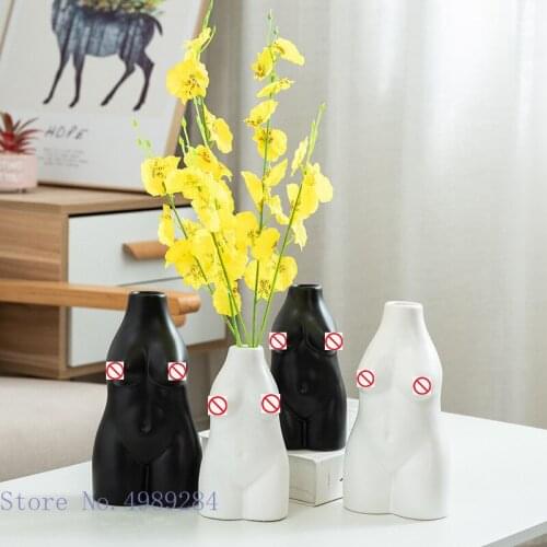 Ceramic Vase Simulation of Human Body Shape Ceramic Handicraft Ornaments Abstract Nude Human Body Naked Girl Flower Vase