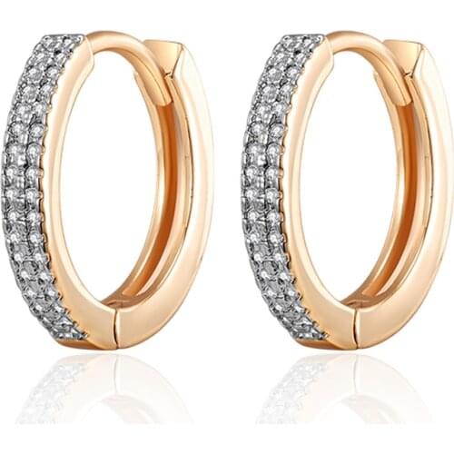 Classic Cubic Zirconia Hoop Earrings Gold Silver Color Multilayer CZ Round Circle Earrings for Women Wedding Party Jewelry Gifts