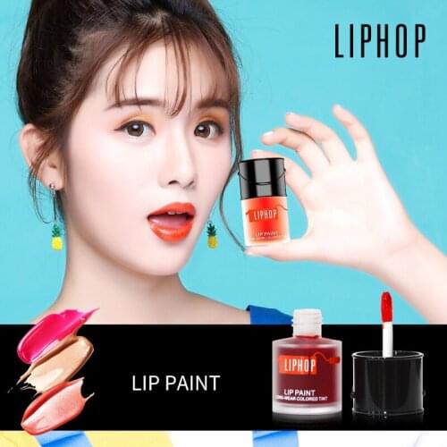 LIPHOP 4 Colors Liquid Lipstick Long-lasting Paint Bucket Lip Gloss Vitamin Moisturizing Waterproof Lip Glaze Lip Makeup TSLM2