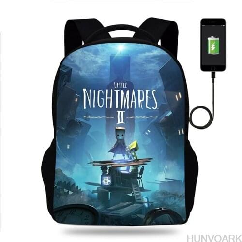 Little Nightmares Backpack Students Usb Charging Childrens School Bag Large Capacity Waterproof Student Laptop Mochilas
