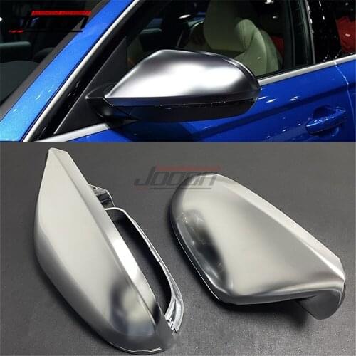 Matte Silver Car Side Wing Caps For Audi A6 S6 RS6 C7 C7.5 4G 2012-2018 + Avant Rear View Rearview Mirror Cover Shell Trim