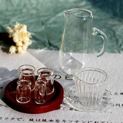 Mini Transparent Glass Cup Simulation Model kids Toys Dollhouse Miniature Decor Children Toys Birthday Christmas New Year Gift