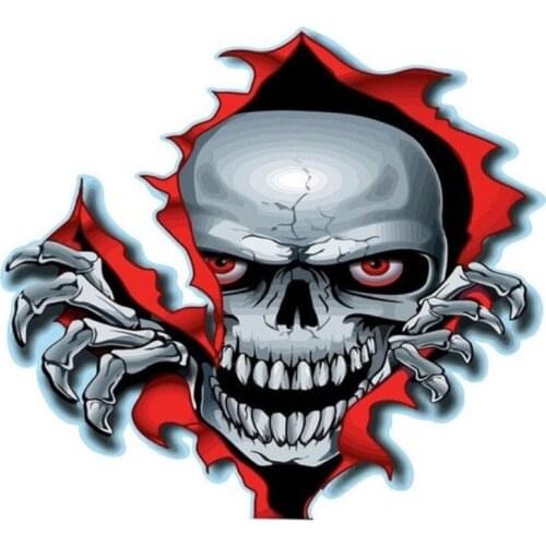 Skull Decal Horrific Skeleton Vinyl Stickers Vehicle Styling Reflective Removable Waterproof Sticker PET