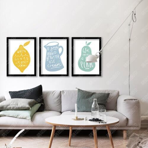 Wall posters Lemon pear and cups wall painting Canvas Art Print Wall Pictures Home Decoration Frame not include