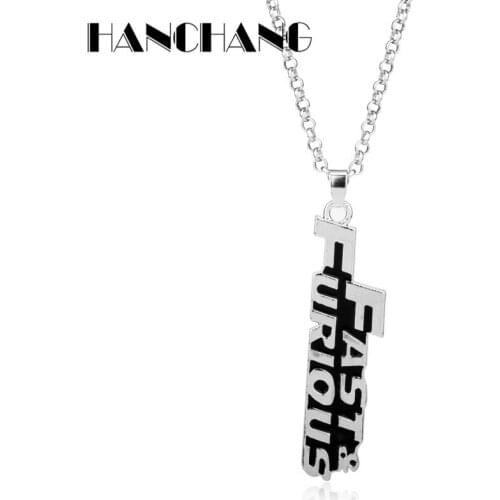 1PC The Fast Furious 8 Letters pendant necklace Fashion Necklace for Mens Jewelry Collier Metal Desgin Women accessories Gift