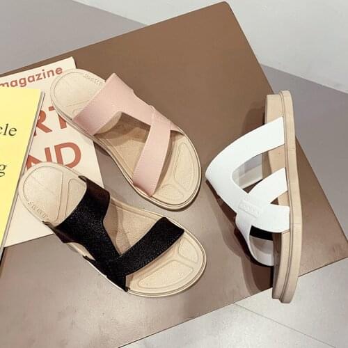 Thick-soled slippers womens non-slip beach shoes fashion flat-soled womens slippers mens shoes designer slippers men