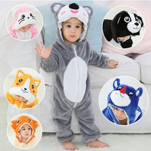 SAILEROAD Cute Cartoon Flannel Baby Rompers Animals Pajamas Cotton Baby Boy Girls Animal Costume Baby Jumpsuit Kigurumi Outfits