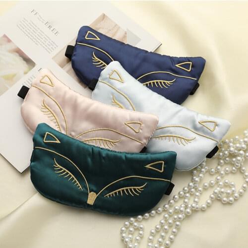 Silk Sleeping Mask Eyes Bandage Sort Dream Night Mask Imitation Silk Eye Cover Smooth For Women Men Fox Travel Relax Eyepatches
