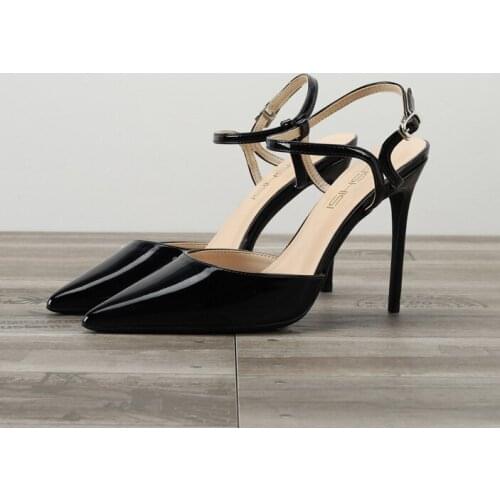 SZ11 Girls Summer Sandals Women Shoes Pointed Toe Fashion Wedding Shoes Pumps Ankle Strap Leather High Heels Pumps for Women