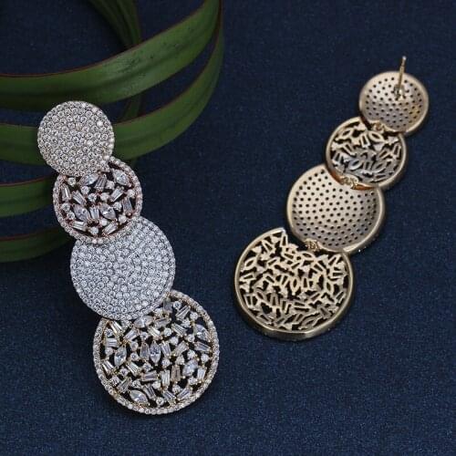 TIRIM Luxury Long Dangle Earrings for Women Brincos Full Shiny CZ Crystal Drop Wedding Fashion Jewelry New Style Gifts Pendiente