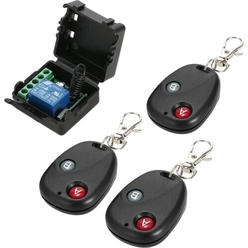 3Pcs Universal 433Mhz Wireless Remote Control Switch DC 12V 1CH Relay Receiver Module + RF Transmitter Remote Lights Smart Home