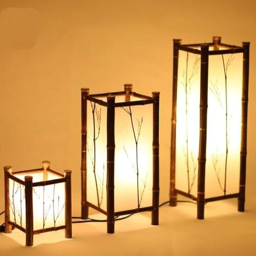 Japanese floor lamp dining room bedroom lamp bamboo Chinese decorative lamp ZH zb9