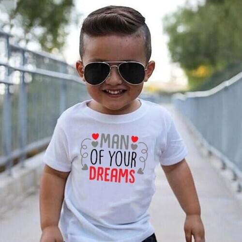 Funny Boy Valentine Shirt Man Of Your Dreams Personalized Boy Valentine Shirt Baby Boy Valentine teeToddler Shirt Valentine Gift