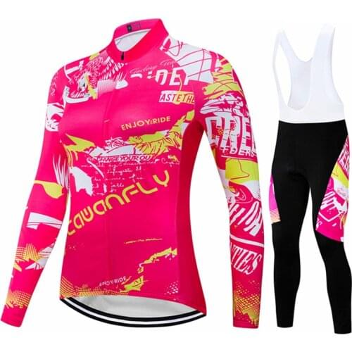 DWF Female Cycling Jersey Long Sleeves Road Cycling Clothes Spring Autumn Breathable Long Sleeves Bicycle Womens Jersey
