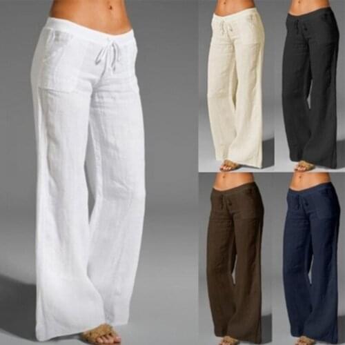 Women Wide Legs Pants 2020 Summer Autumn High Waist Pants 4XL 5XL Large Size Female Loose Casual Long Trousers Pantalon