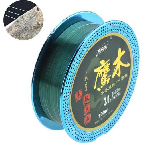 100M 110Yards Fluorocarbon Coating Green Nylon Fishing Line 2 3 4 5 7 14 18 23LB Main Line for Rock Boat Lure Carp Fishing