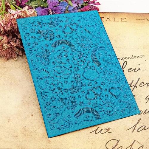 12.6x17.8cm Rainbow moon folders Plastic bump Scrapbooking DIY Template Fondant indentation Cake Photo Album Card Make