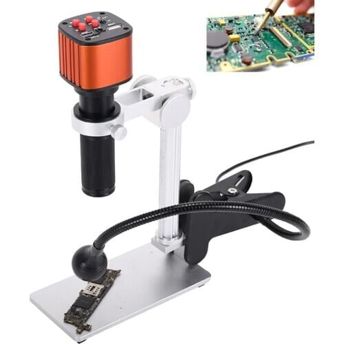 16MP Digital Microscope Kit 4K FHD 60FPS HDMI USB Microscope Camera 1600W Industrial Camera with SONY Sensor for PCB CPU Repair