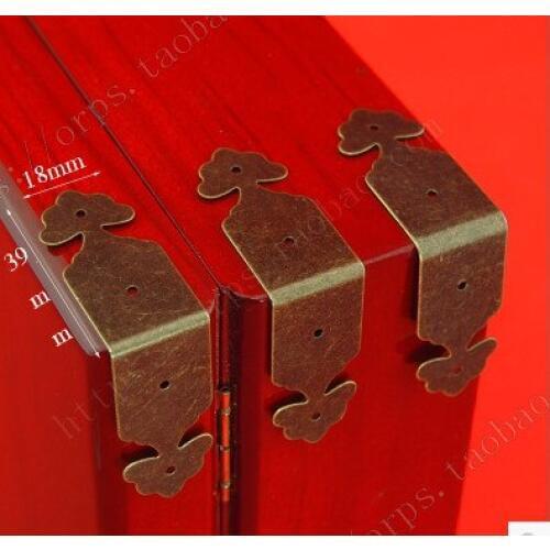 39*18mm antique wooden box wrapping angle four corner protecting decorative edge of fancy wrapping wrapping long tin
