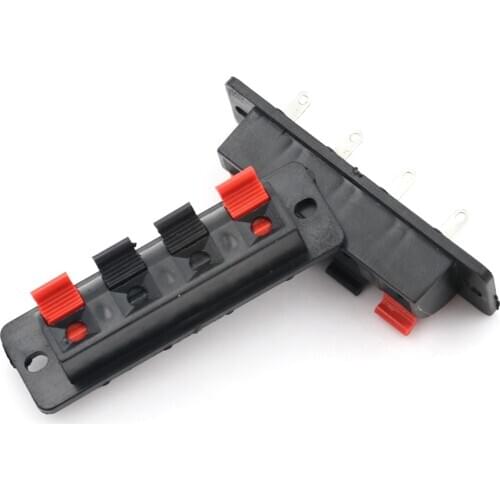5pcs Speaker Terminal 4 Pin 4 Position Push Release Connector Plate Stereo Speaker Terminal Strip Block