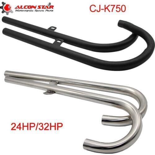 Alconstar- 1Pair Stainelss Steel Motorcycle 24HP/32HP Header Pipes Exhaust Muffler Pipes for BMW R12 R50 R71 Ural M1 M72 CJ-K750