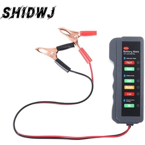 Car Goods Mini 12V Car Battery Tester Digital Alternator Tester 6 LED Lights Display Car Diagnostic Tool For Car High Quality