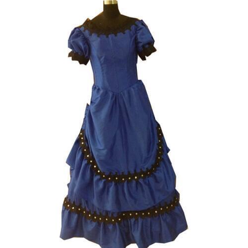 D-036 Victorian Gothic/Civil War Southern Belle Ball Gown Dress Halloween Vintage dresses Sz US 6-26 XS-6XL