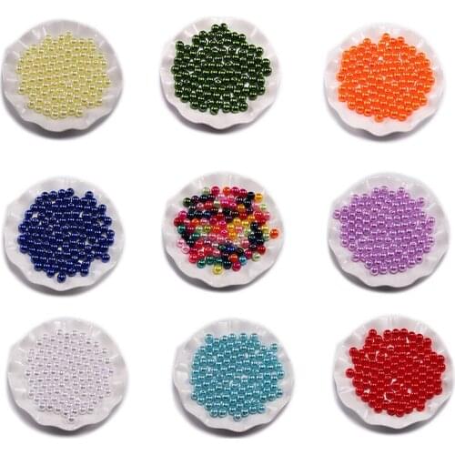 3-12mm Color Straight Hole Circular Acrylic Sewn Pearls Spacer Beads Clothes Headwear Shoe Bag Craft Beaded DIYJewelry Making