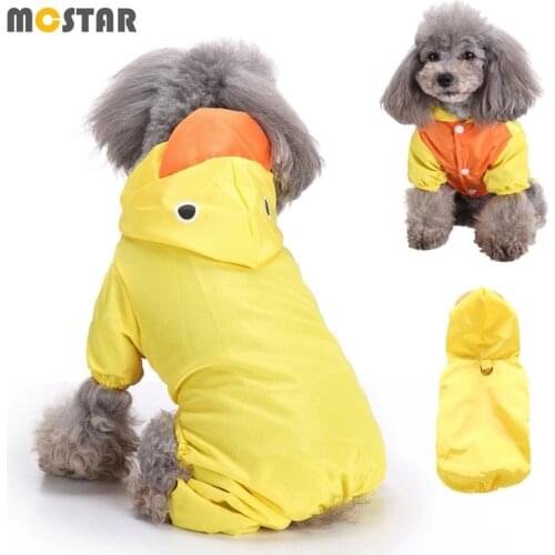 MC Star Pet Raincoat Pet Cartoon Animal Hooded Rain Coat Outdoor Waterproof Jumpsuit Poncho Small Dogs Rain Cap Rain Clothes