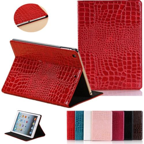 Stand crocodile grain flip leather Case Cover For Ipad 2 3 4 tablet fundas cases for ipad 4 ipad 3 ipad 2 + Screen Protector