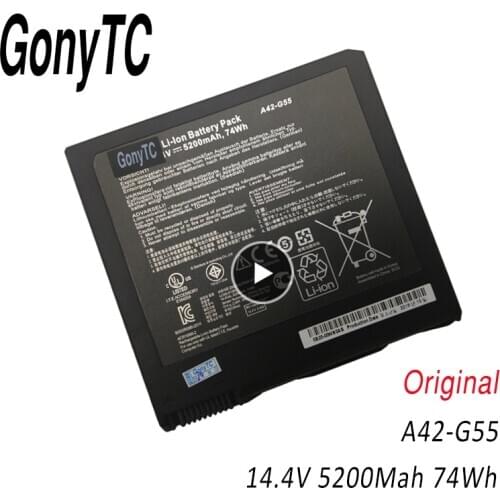 GONYTC 14.4V 5200mAh /74Wh A42-G55 new original laptop Battery Pack for ASUS G55 G55V G55VM G55VW Genuine notebook battery