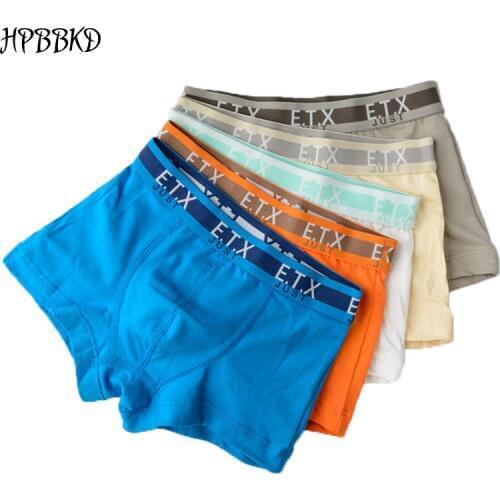 HPBBKD 5pcs/lot Solid Color Boy Panties Cotton Children Breathable Underwears Boxer Panties For Boys Kids Shorts Pants BU015