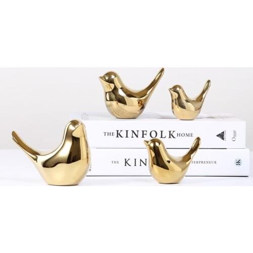 Creative Golden Ceramic Bird Decoration Modern Minimalist Living Room Home Soft Decoration Desktop Decoration Home Accessories