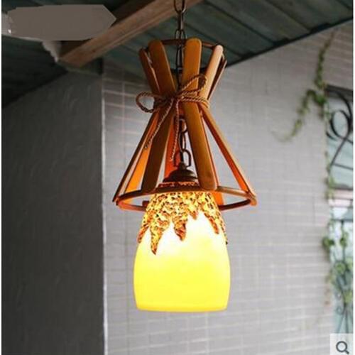 Hot Selling American Pendant lights Antique Bamboo Art Chinese Pastoral Creative Bar cafe Restaurant 3head Pendant lamp LU72420