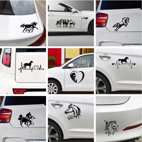 Hot Sale Horse Car Stickers and Decals Animals Car Sticker Decals Car Window Body Car Accessories Decoration Funny Wrap Vinyl