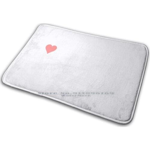 Mask With Small Pink Heart-Color White / Right Mat Rug Carpet Anti-Slip Bedroom Entrance Door Mat Pink Heart White With Heart
