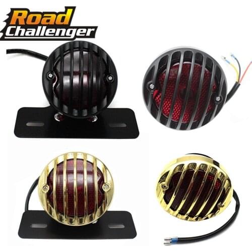 Motorcycle Round Tail Light Brake Stop Light License for Harley Bobber Chopper Cafe Racer