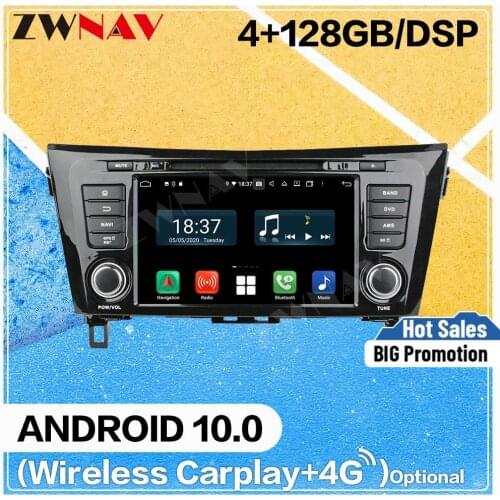 128GB Carplay Android 10 screen Multimedia DVD Player for Nissan X-TRAIL Qashqai 2014 GPS Navigation Auto Radio Stereo Head unit
