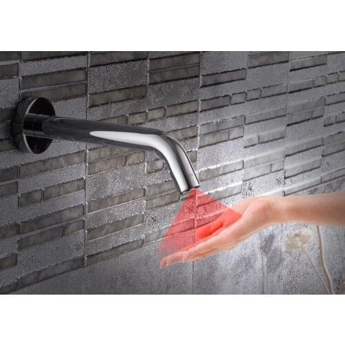Vidric Wall Mounted Bathroom Basin Sink Faucet Cold & Hot Hand Touch Tap Automatic Inflated Sensor Faucet Crane ELS84